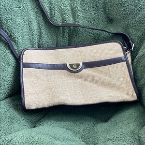 Etienne Aigner vintage Tan and plum Crossbody Bag